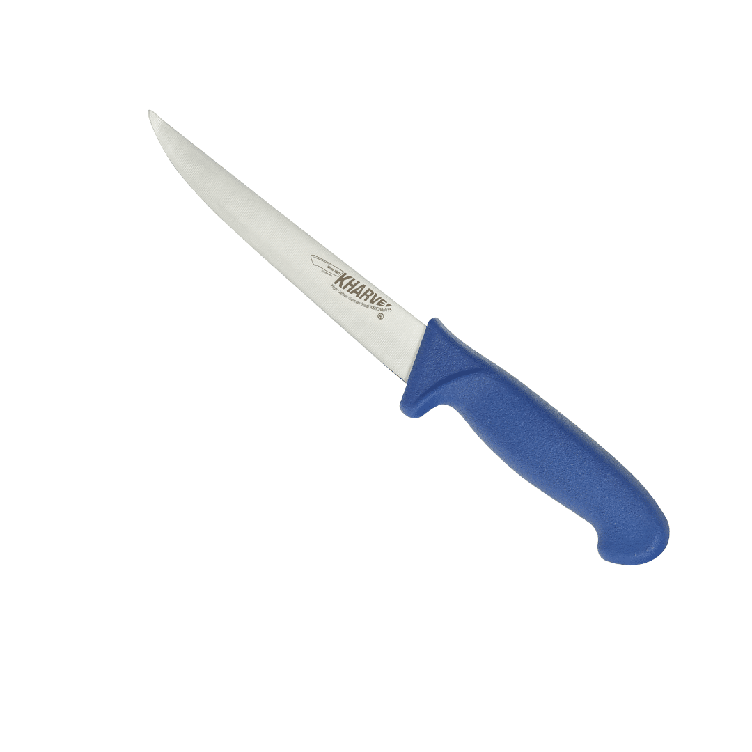 KH Kharve Boning Knife Straight And Wide Blade 15cm Blue Handle