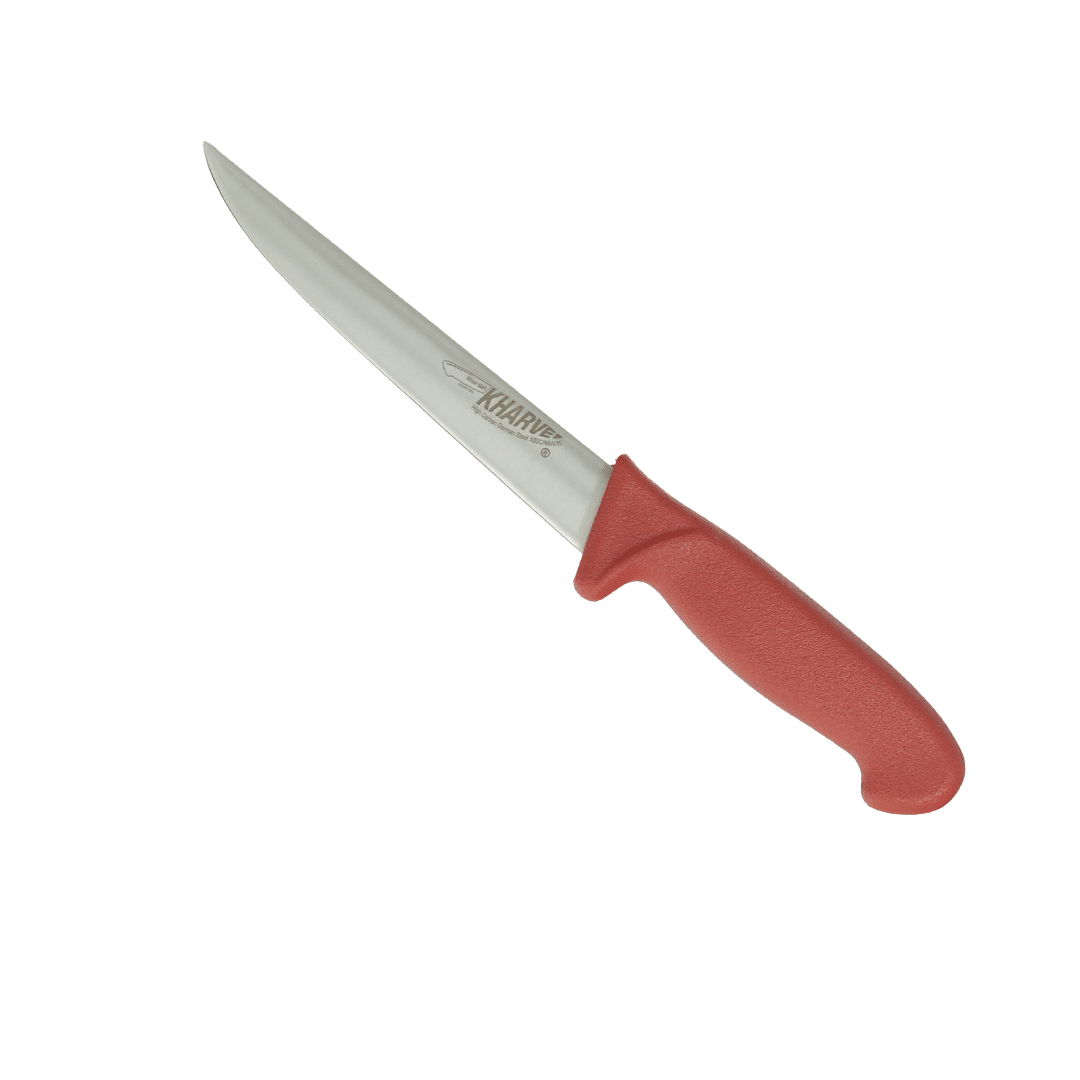 KH Kharve Boning Knife Straight And Wide Blade 15cm Red Handle