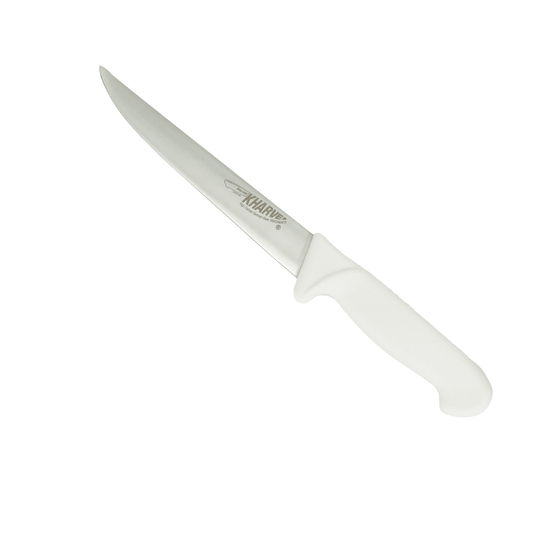 KH Kharve Boning Knife Straight And Wide Blade 15cm White Handle
