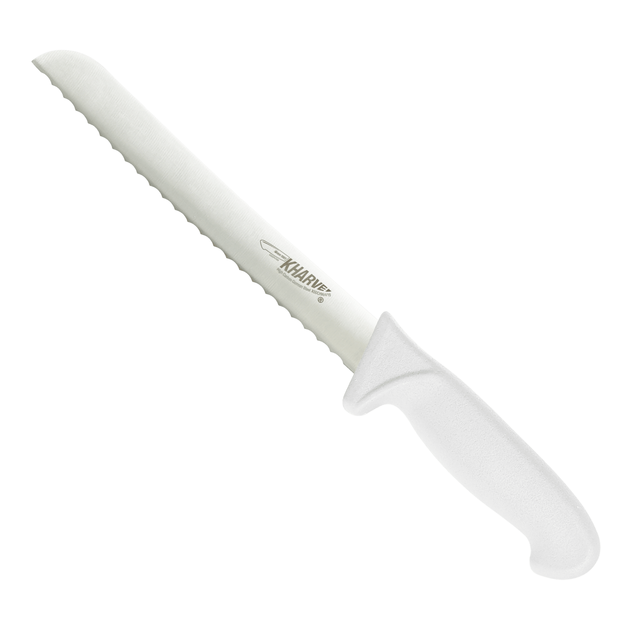 KH Kharve Bread Knife Serrated 20cm White Handle