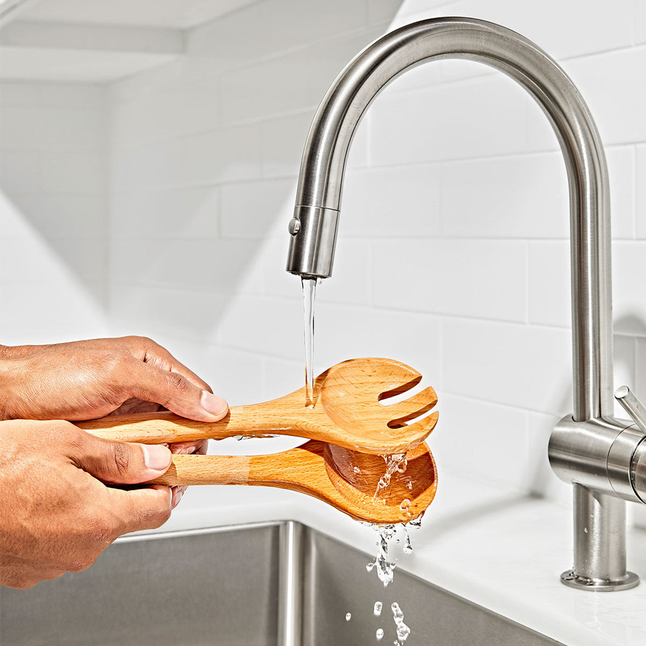 OXO Good Grips 2 Piece Beechwood Salad Servers