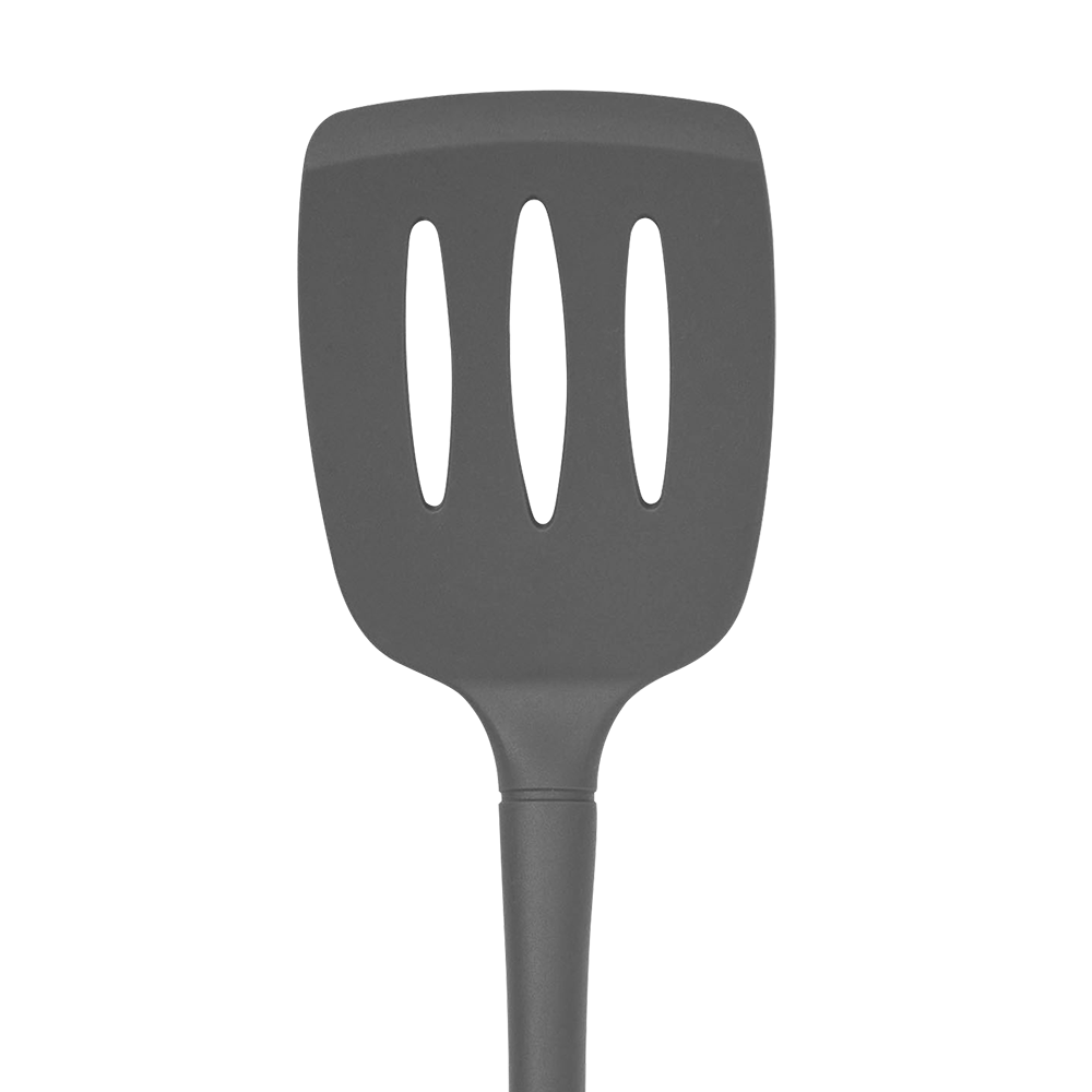 Tovolo 'Flex-Core' All Silicone Slotted Turner - Charcoal