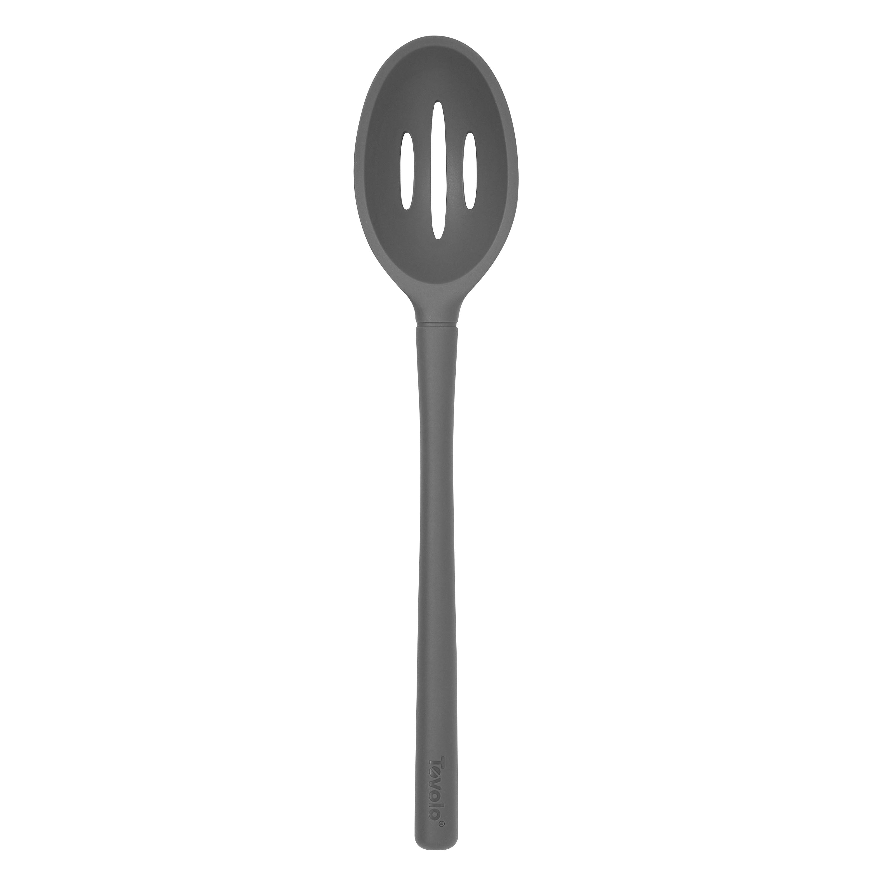 Tovolo 'Flex-Core' All Silicone Slotted Deep Spoon - Charcoal