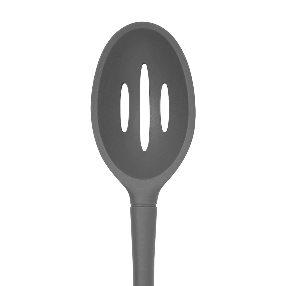 Tovolo 'Flex-Core' All Silicone Slotted Deep Spoon - Charcoal