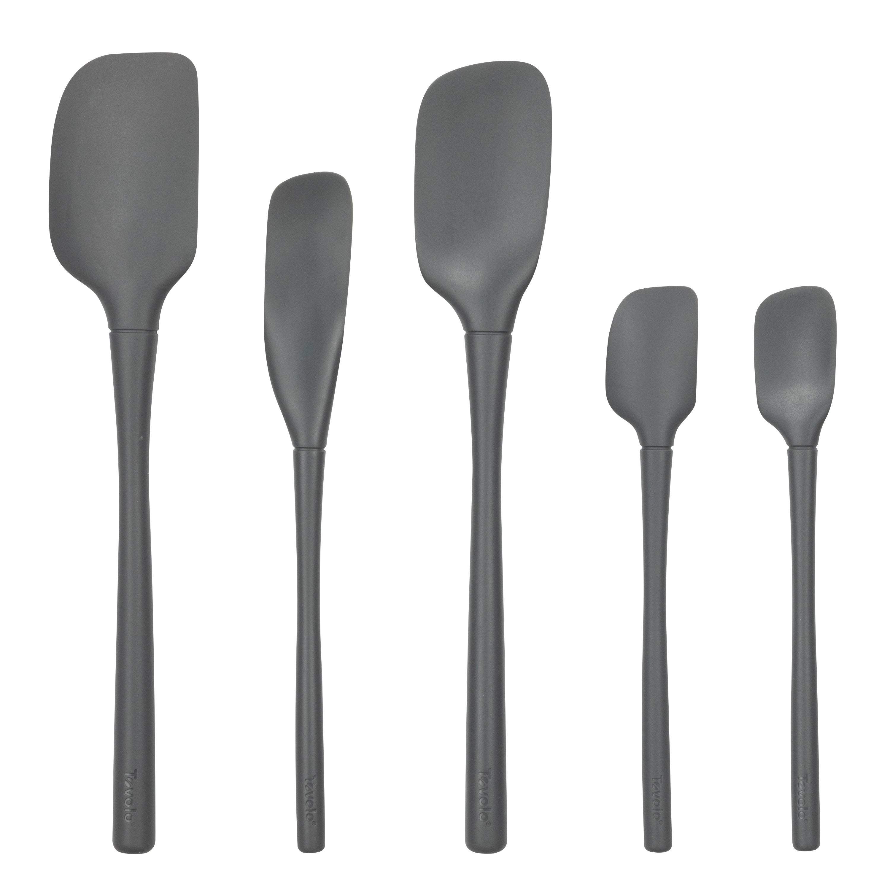 Tovolo "Flex-Core" All Silicone Spatula Set 5 - Charcoal