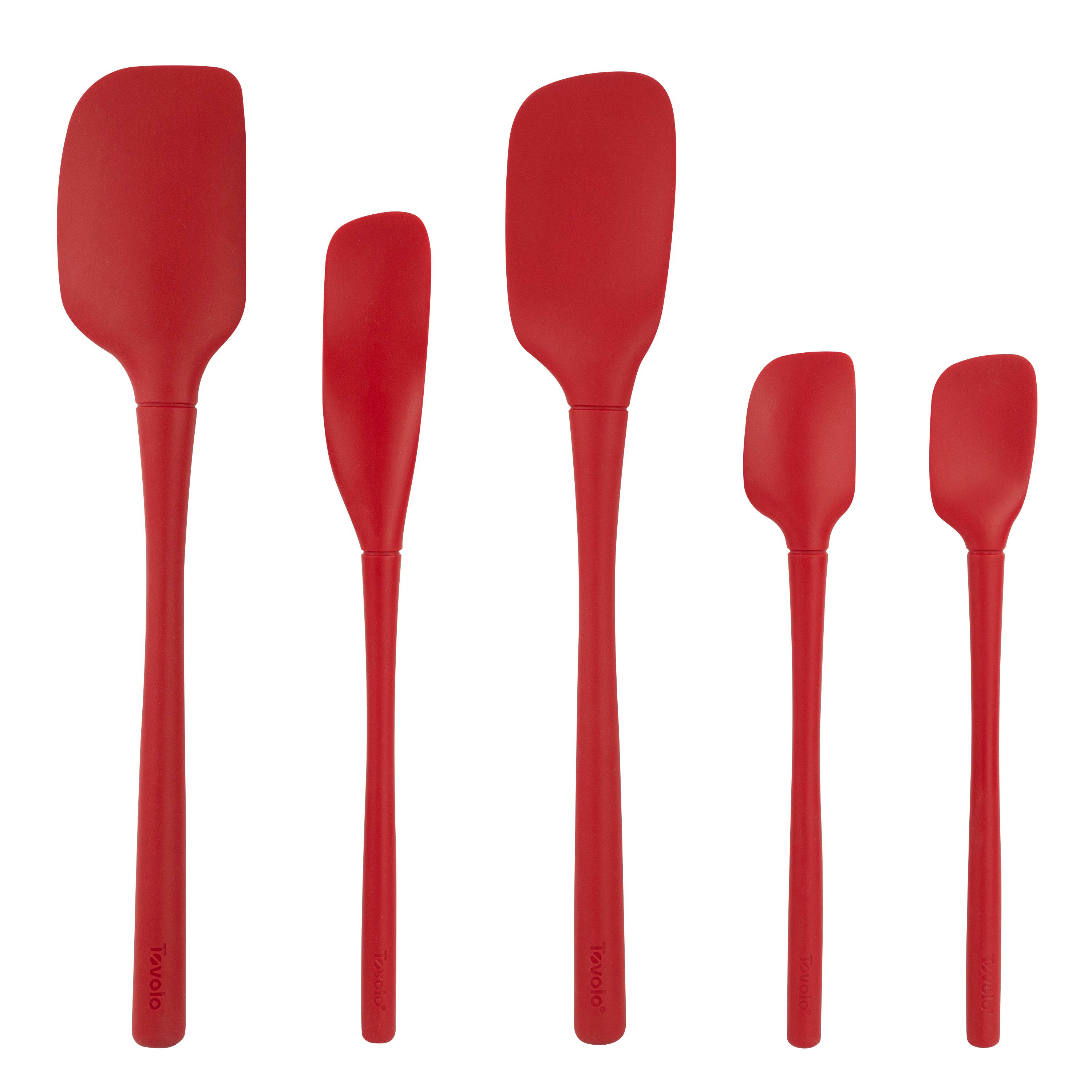 Tovolo "Flex-Core" All Silicone Spatula Set 5 - Cayenne