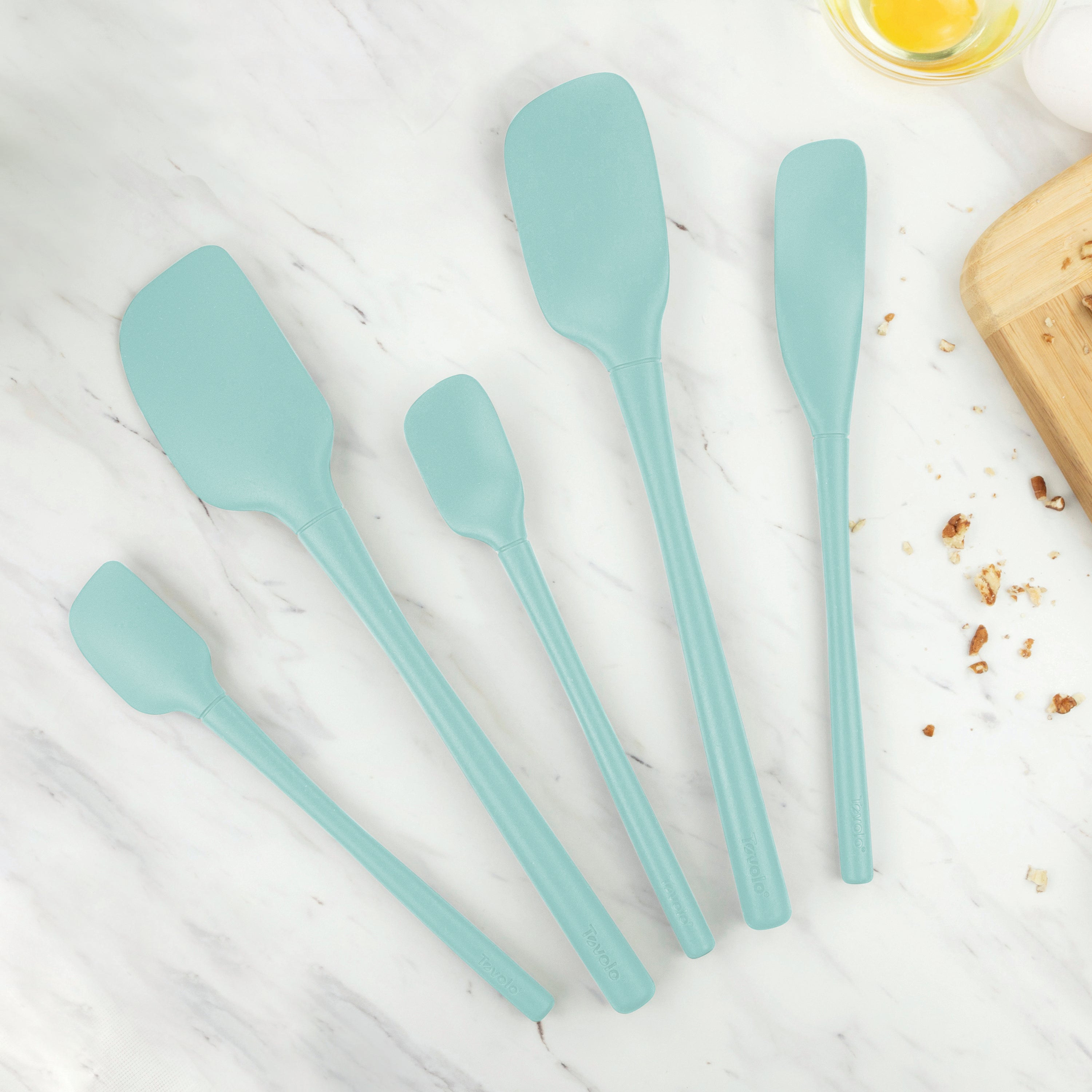 Tovolo "Flex-Core" All Silicone Spatula Set 5 - Light Aqua