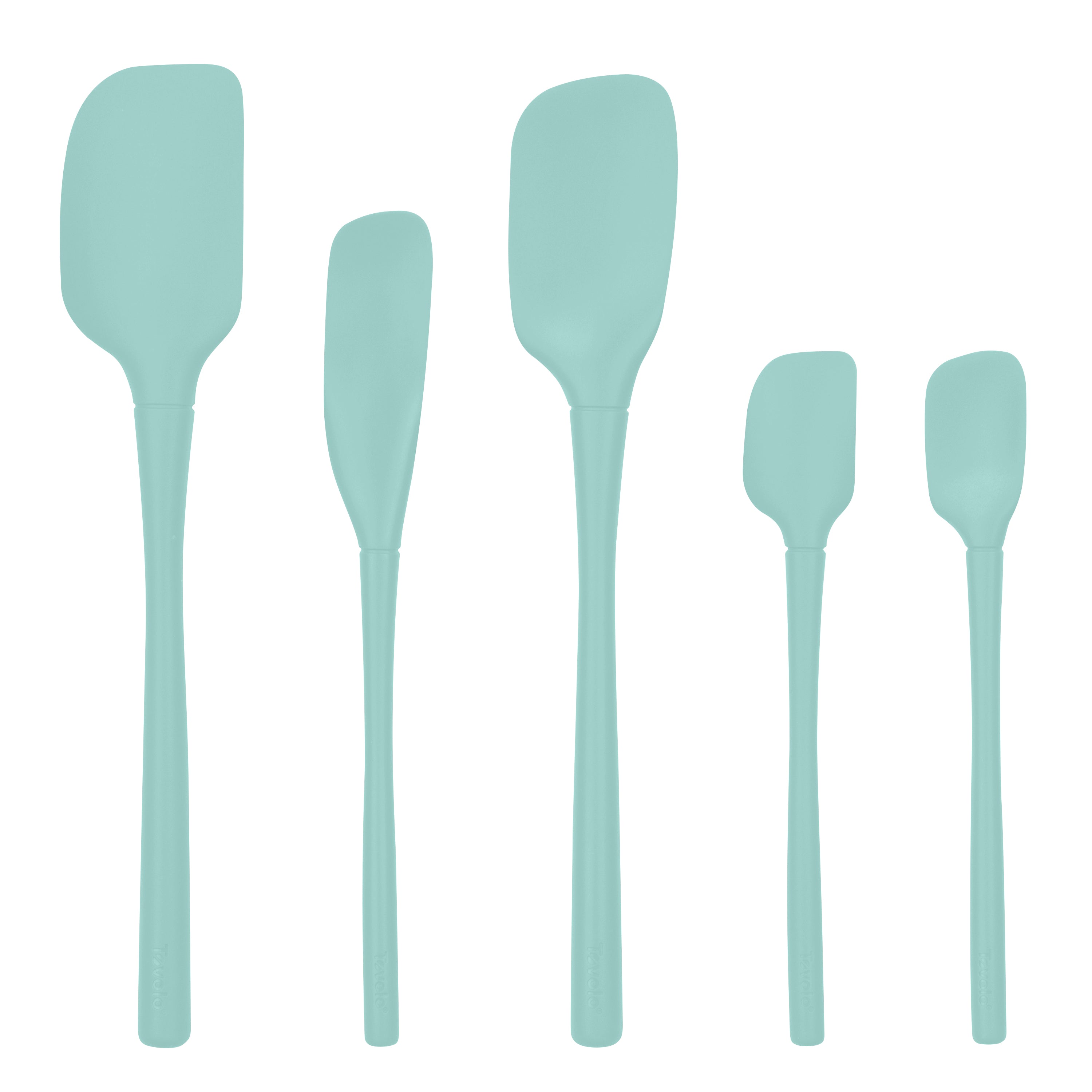Tovolo "Flex-Core" All Silicone Spatula Set 5 - Light Aqua