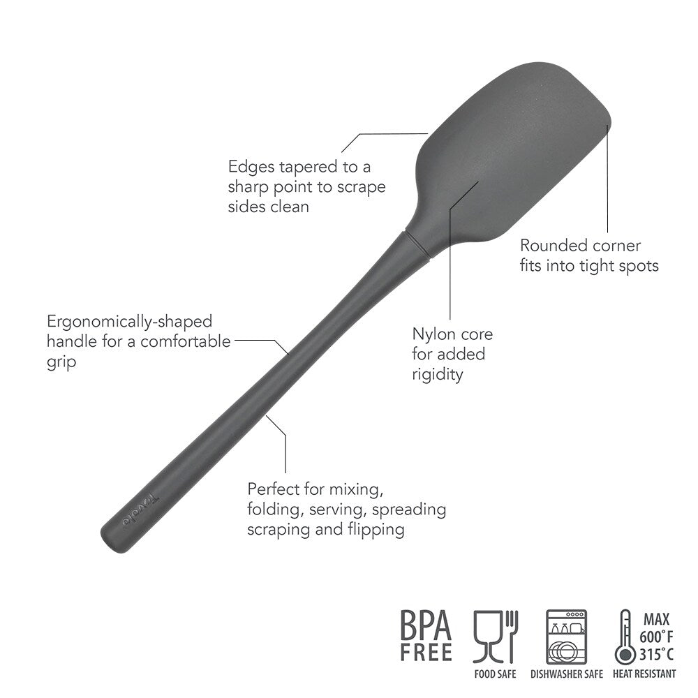 Tovolo "Flex-Core" All Silicone Spatula - Charcoal
