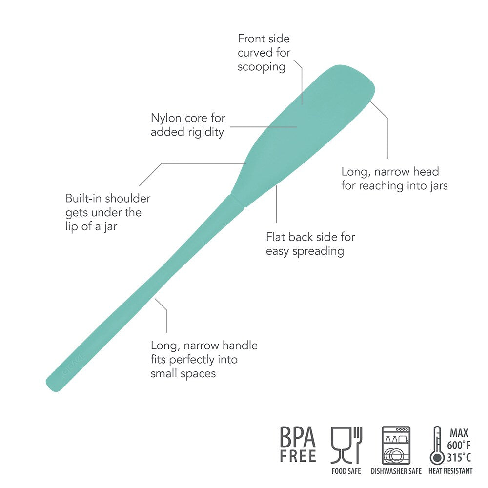 Tovolo "Flex-Core" All Silicone Jar Scraper - Light Aqua