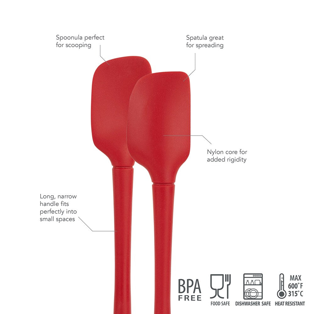 Tovolo "Flex-Core" All Silicone Set 2 Mini Spatula/Spoonula - Cayenne