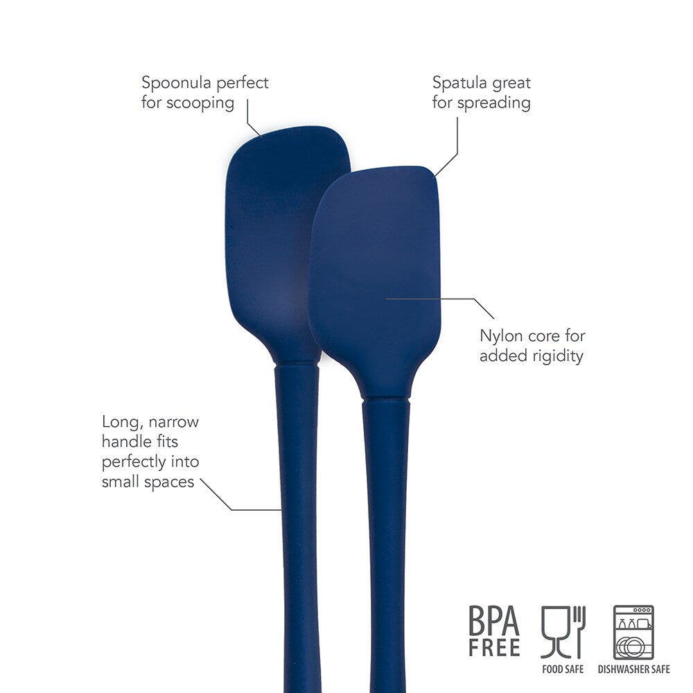 Tovolo "Flex-Core" All Silicone Set 2 Mini Spatula/Spoonula - Deep Indigo
