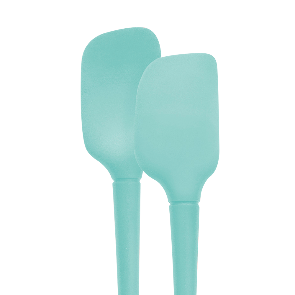 Tovolo "Flex-Core" All Silicone Set 2 Mini Spatula/Spoonula - Light Aqua