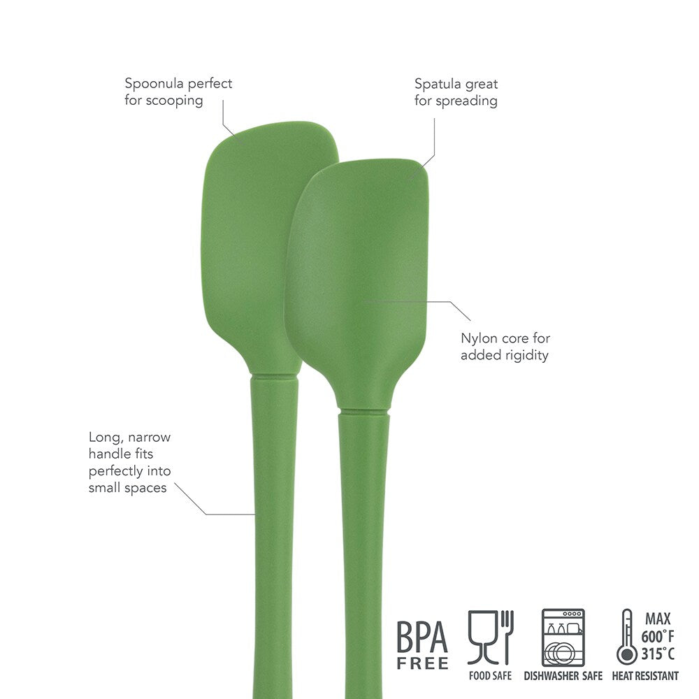Tovolo "Flex-Core" All Silicone Set 2 Mini Spatula/Spoonula - Pesto