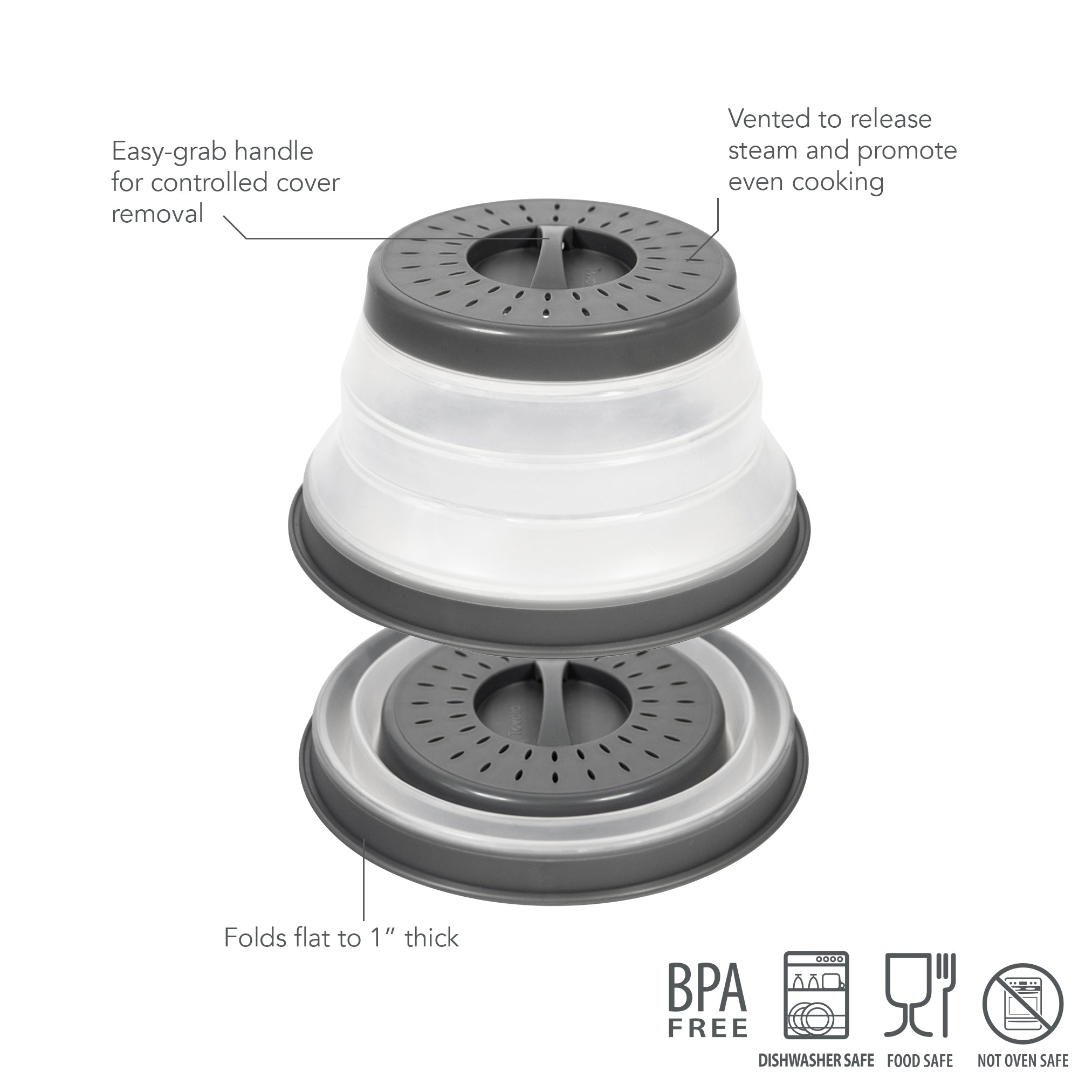 Tovolo Small Microwave Collapsible Food Cover 21.5 cm – Charcoal