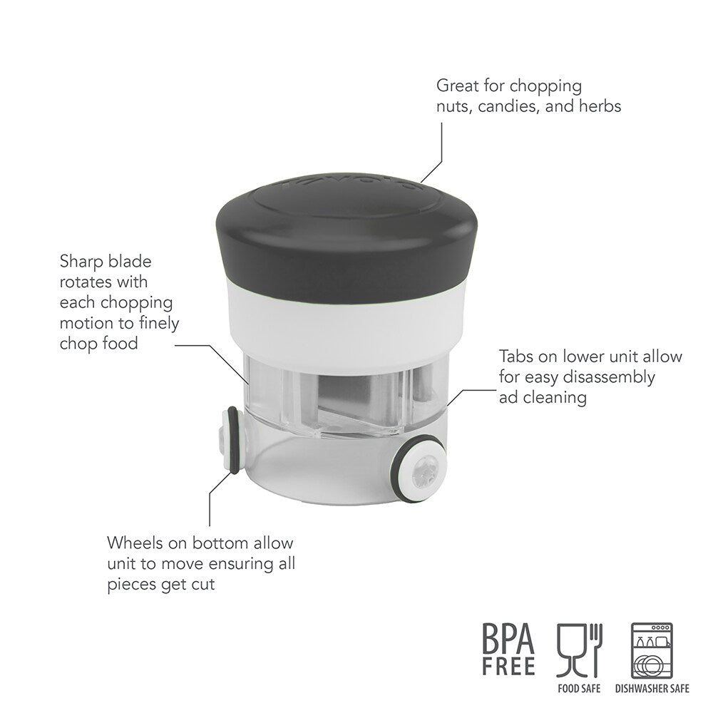 Tovolo "Chop N' Spin" Mini Chopper - Charcoal