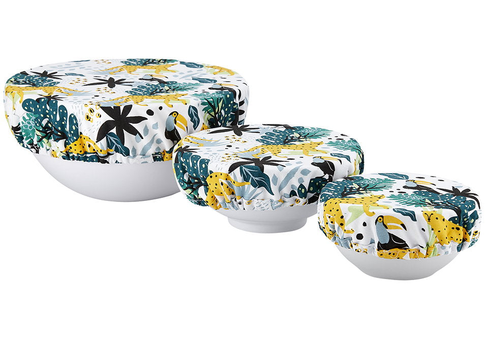 Ladelle Villa Jungle Jumble 3pk Stretch Bowl Covers