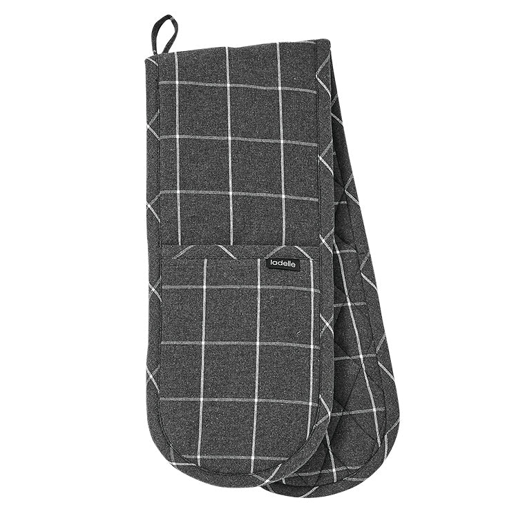 Eco Ladelle Eco Check Charcoal Double Oven Mitt