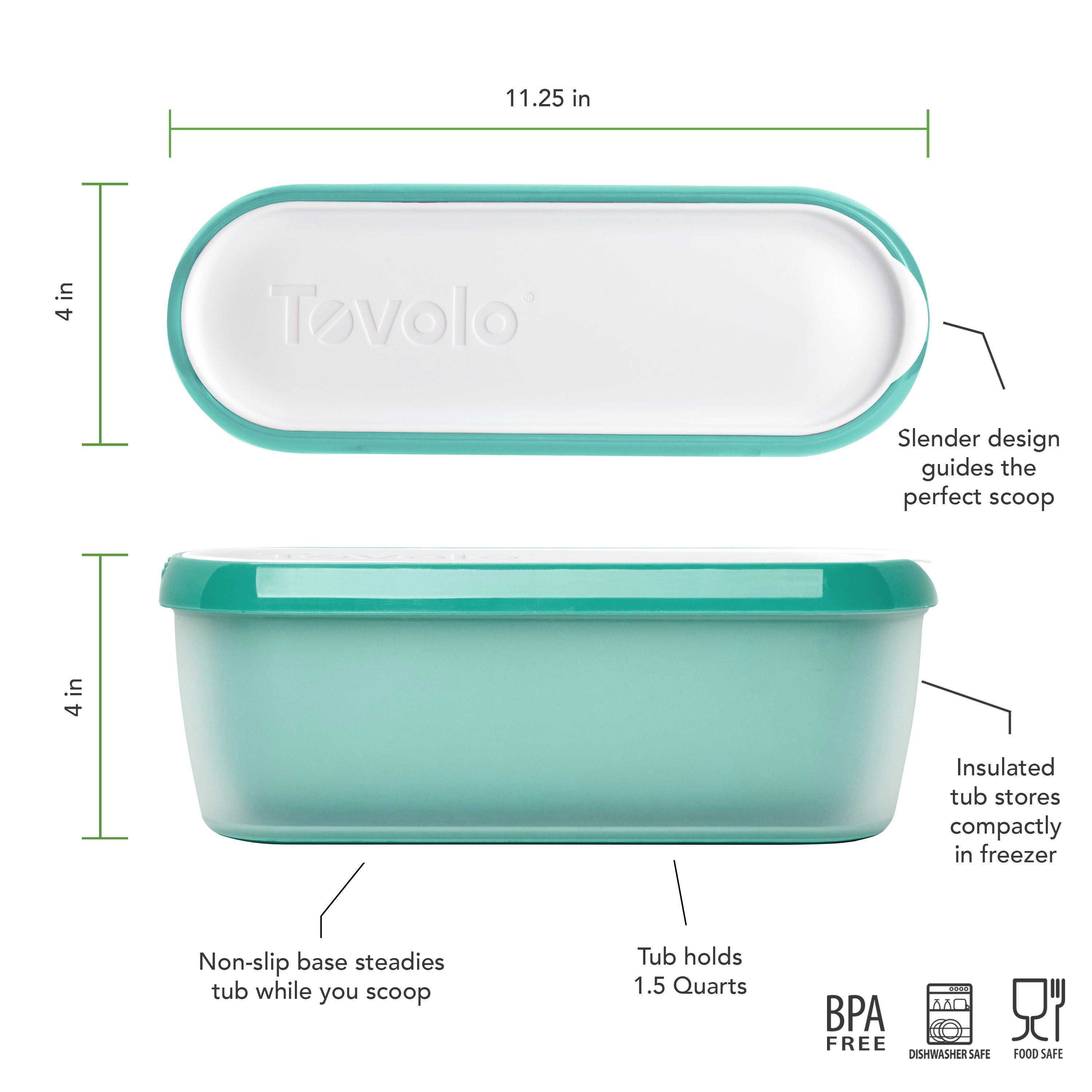 Tovolo Glide-A-Scoop Ice Cream Tub 1.4L – Tropical Breeze