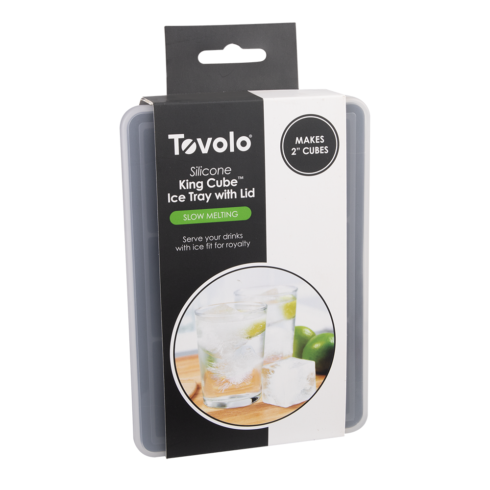 Tovolo King Cube Ice Tray W/ Lid - Charcoal