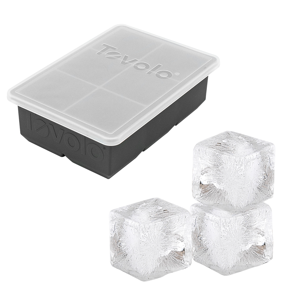 Tovolo King Cube Ice Tray W/ Lid - Charcoal