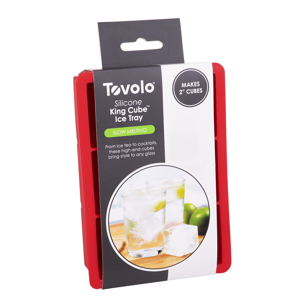 Tovolo King Cube Ice Tray - 2" Cubes - Apple Red