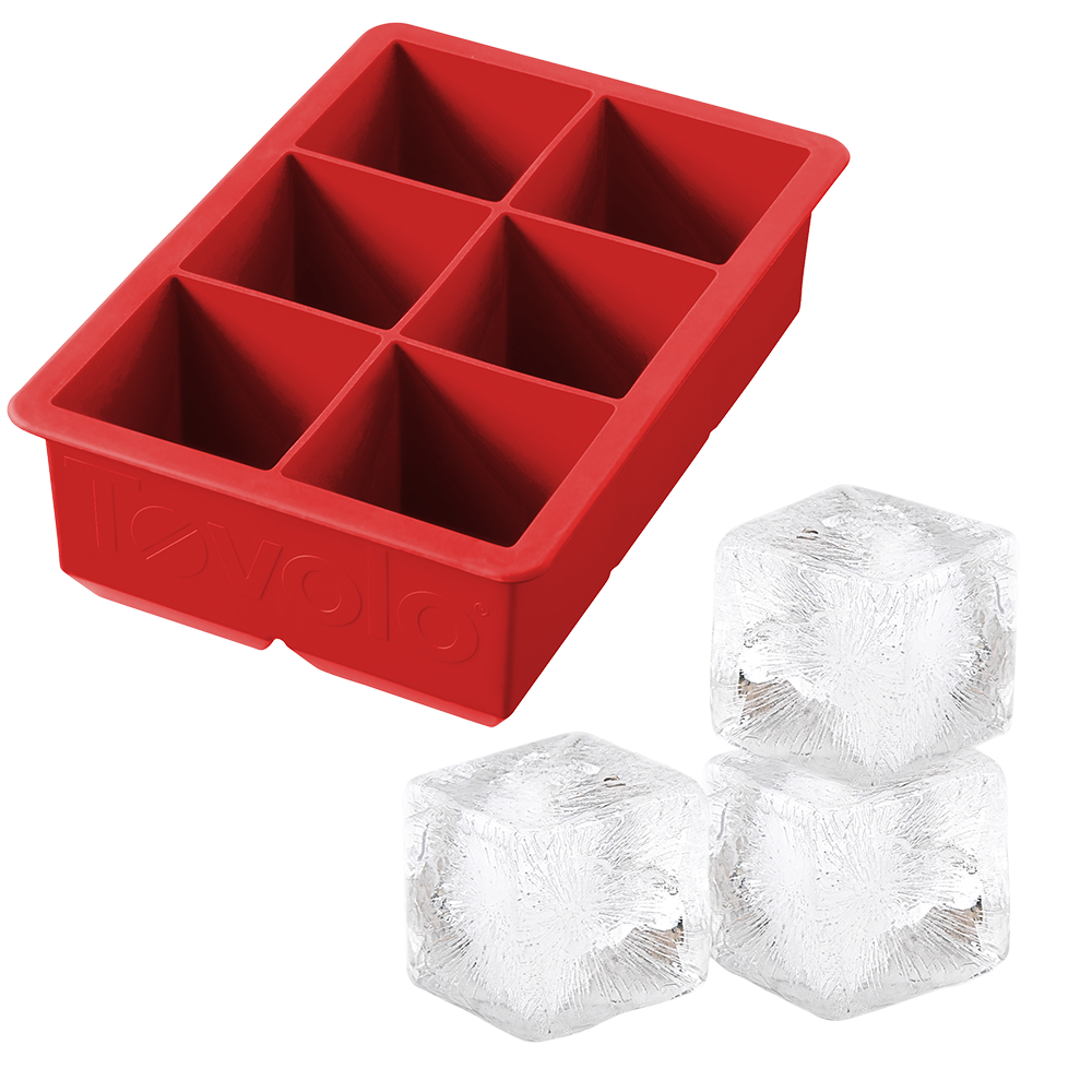 Tovolo King Cube Ice Tray - 2" Cubes - Apple Red