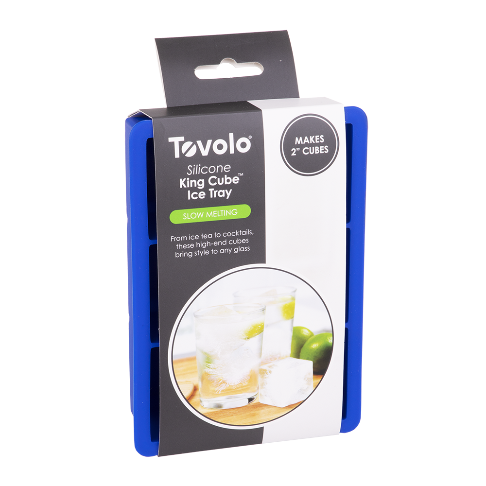 Tovolo King Cube Ice Tray - 2" Cubes - Blue