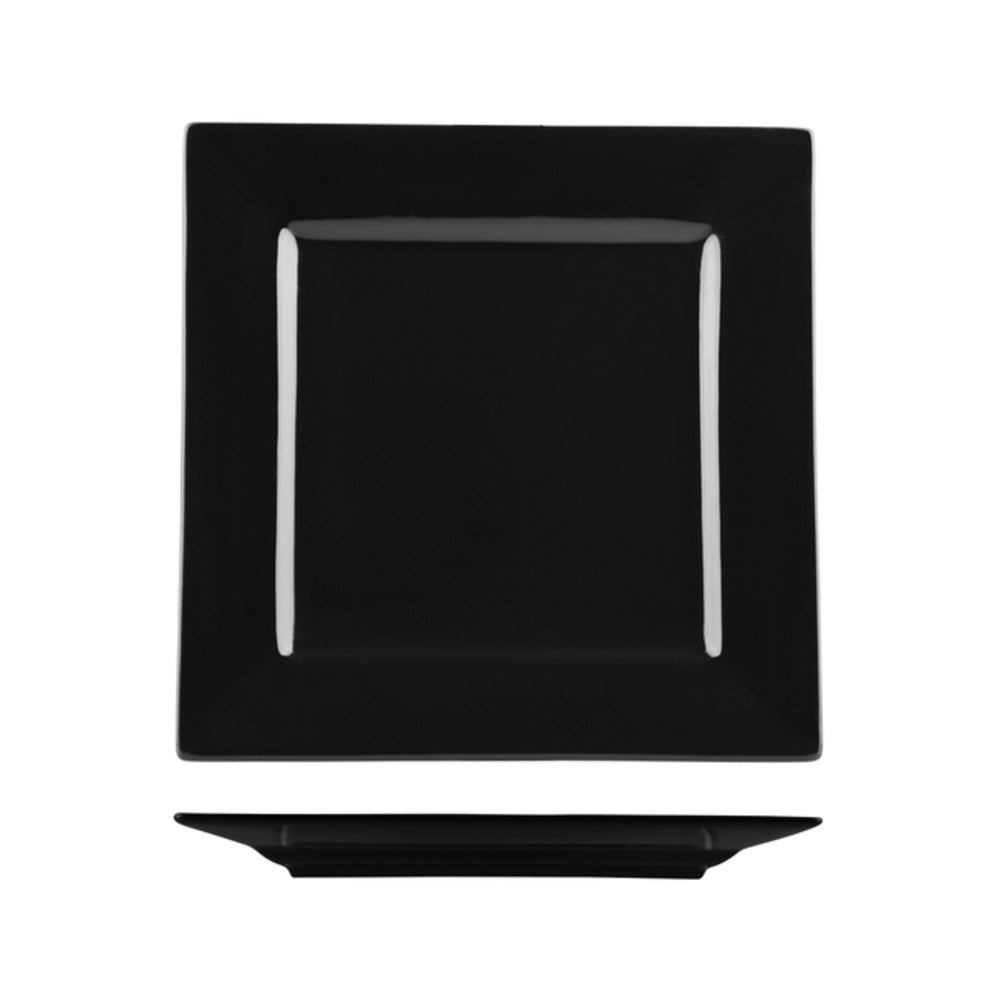 Longfine Classicware Wide Rim Black Square Plate