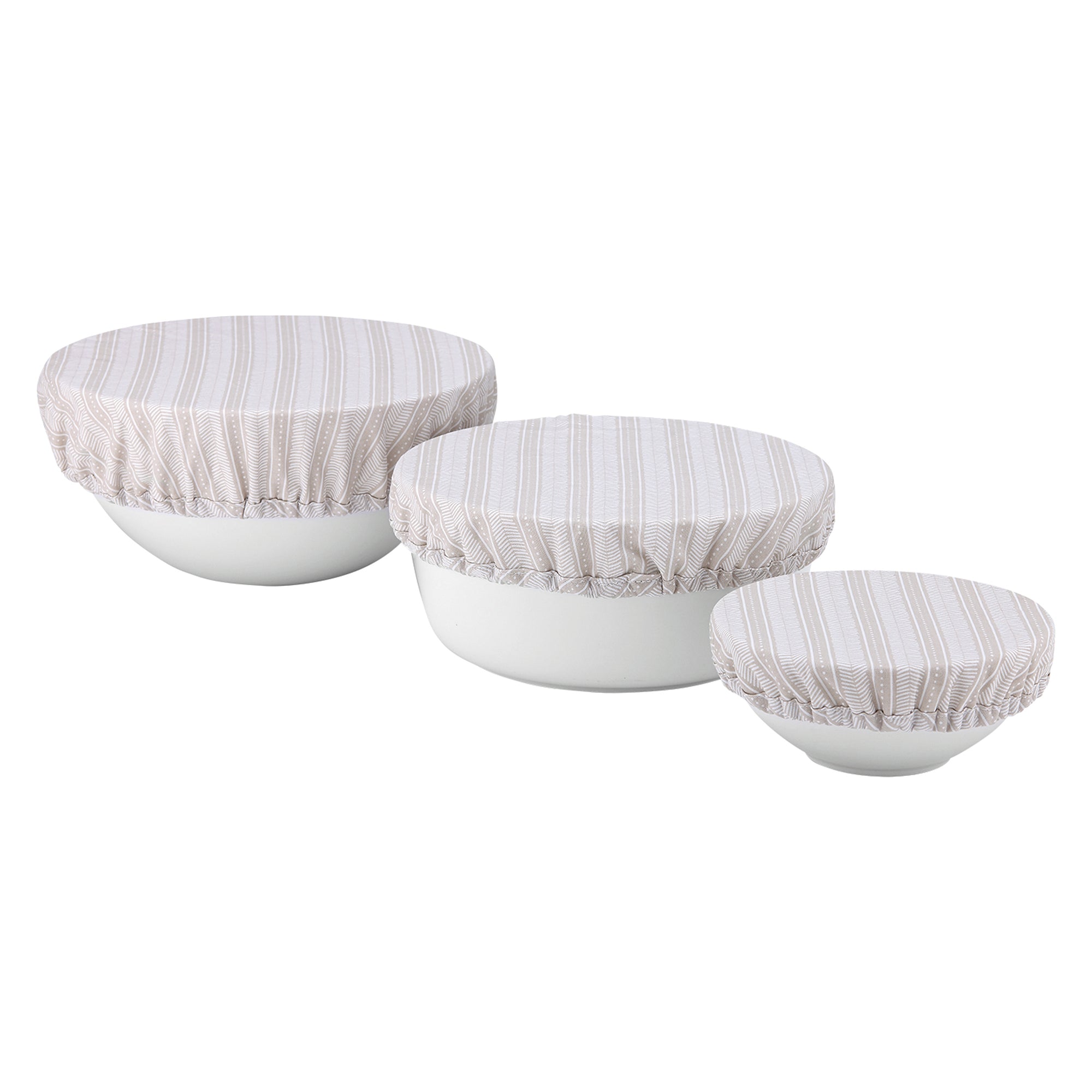Ladelle Intrinsic Taupe Aztec 3pk Stretch Bowl Covers