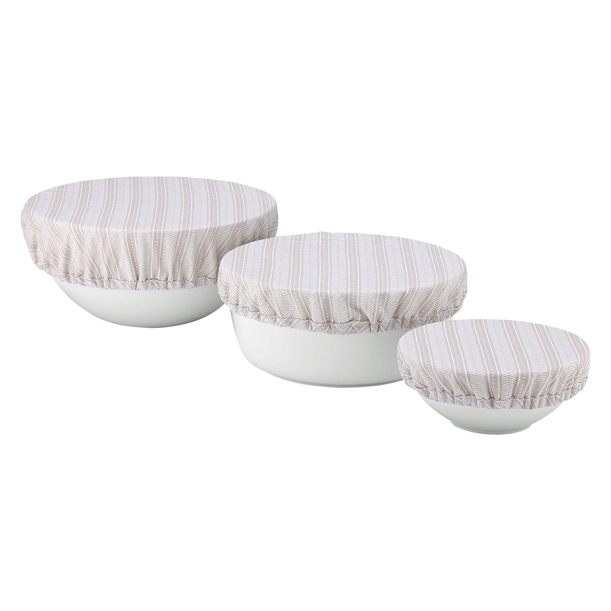 Ladelle Intrinsic Taupe Aztec 3pk Stretch Bowl Covers