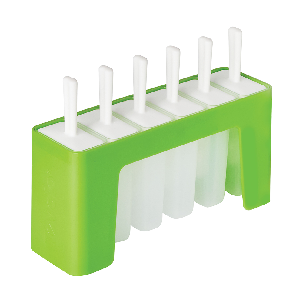Tovolo Groovy Pop Moulds Set 6 W/ Stand - Spring Green