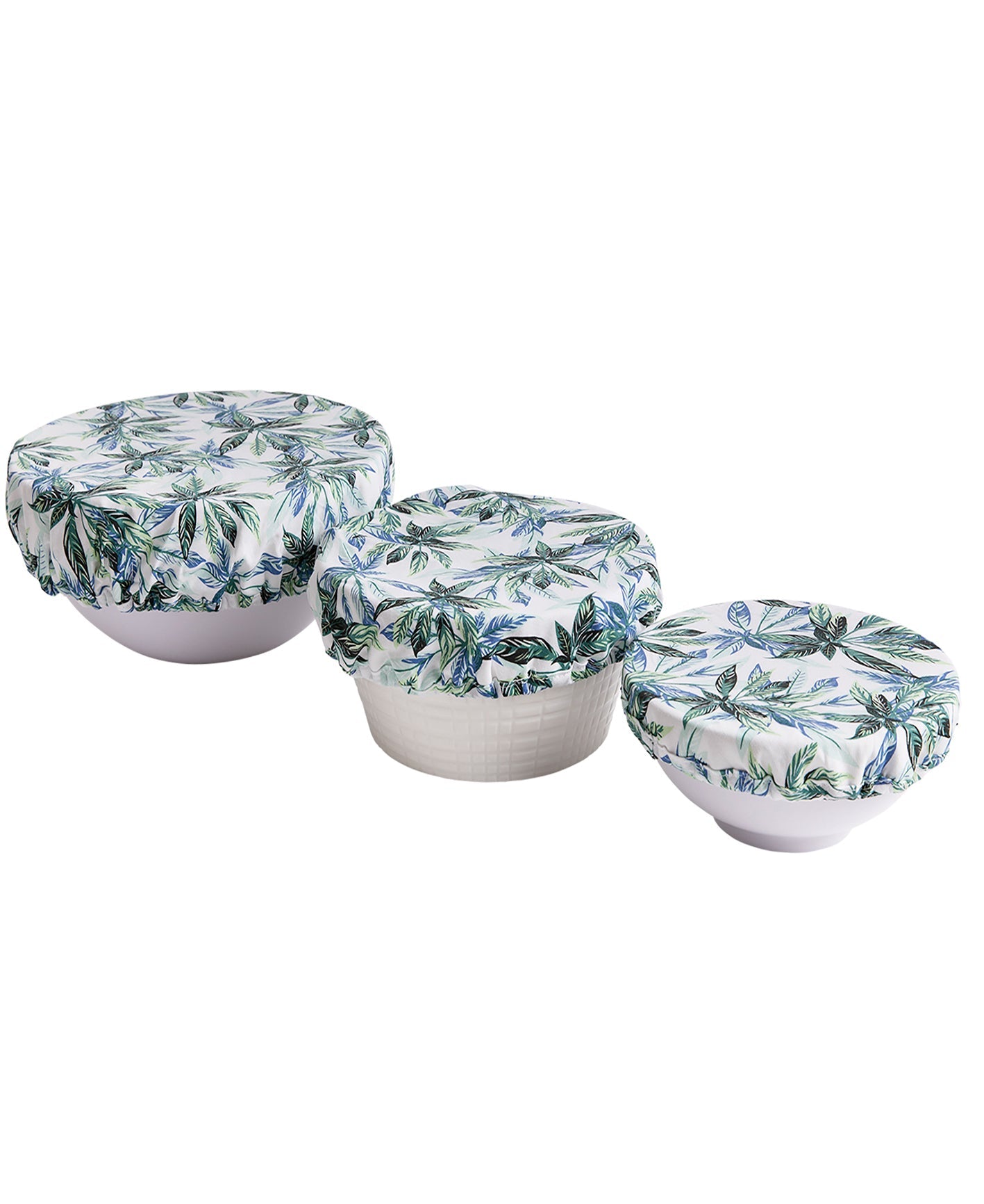 Ladelle Zest Leaf 3pk Stretch Bowl Covers
