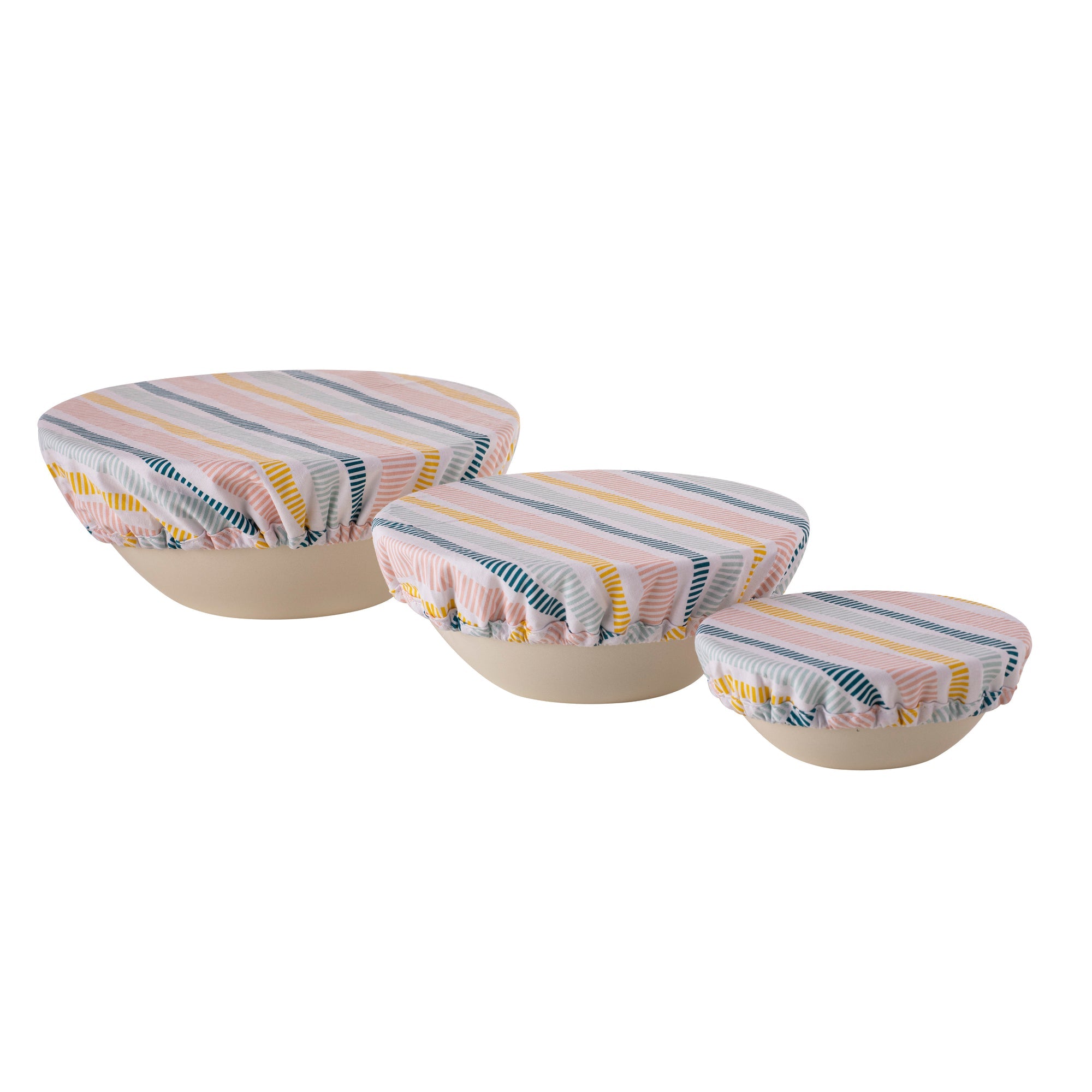 Ladelle Zest Stripe 3pk Stretch Bowl Covers