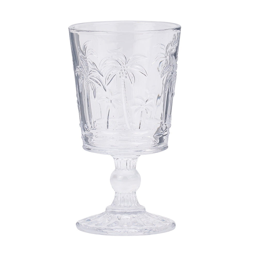 Annabel Trends Goblet Glass Set Palm Tree Amber