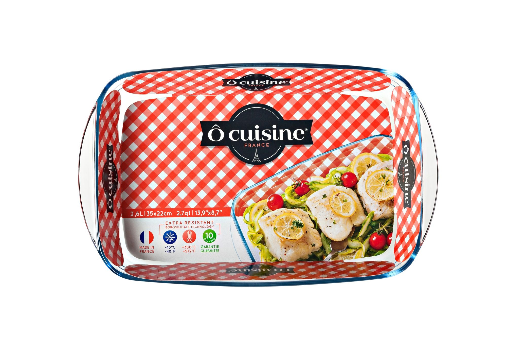 O'Cuisine Glass Rectangular Roaster 35 x 22cm - 2.6L