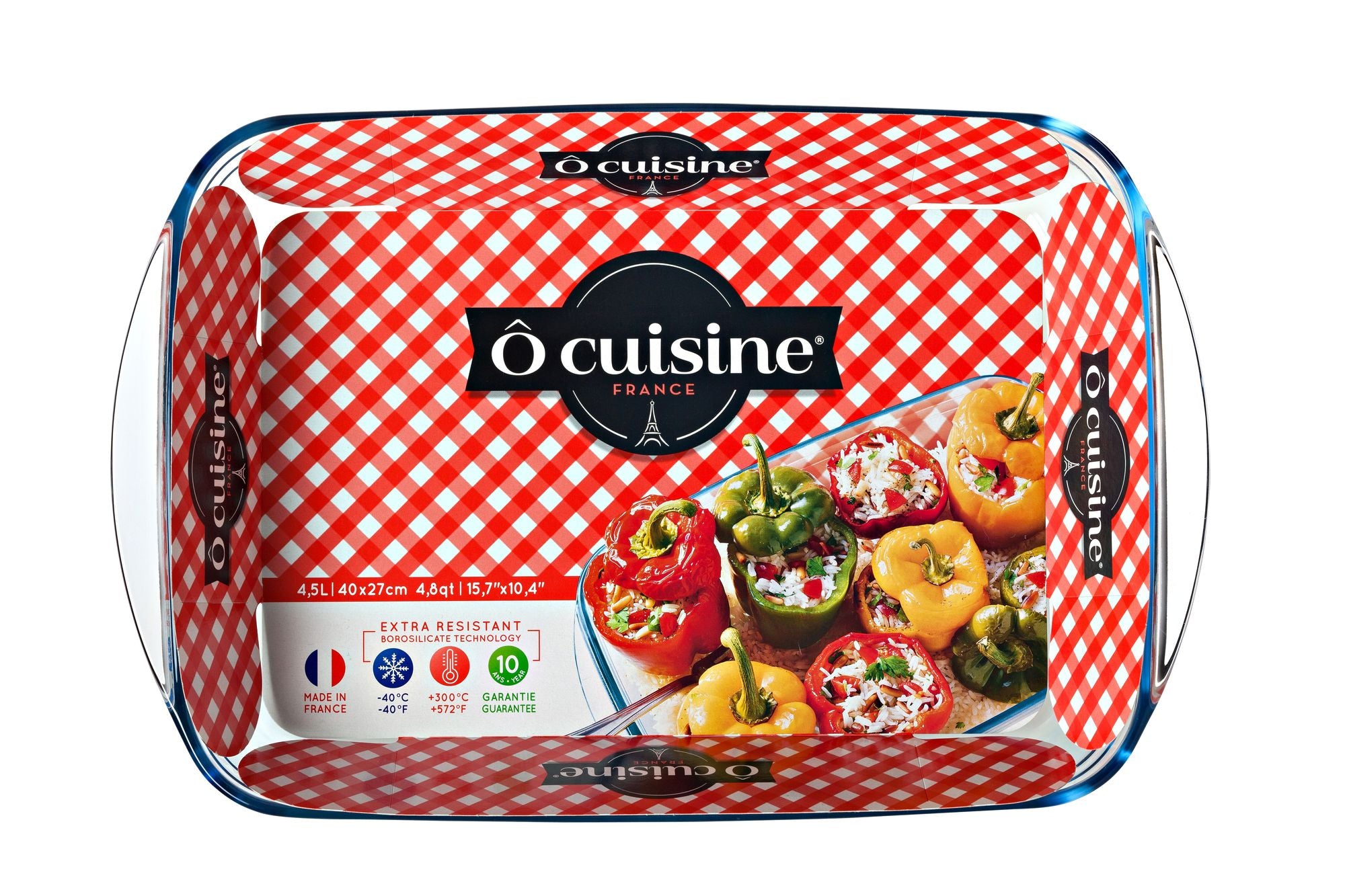 O'Cuisine Glass Rectangular Roaster 40 x 27cm - 4.5L
