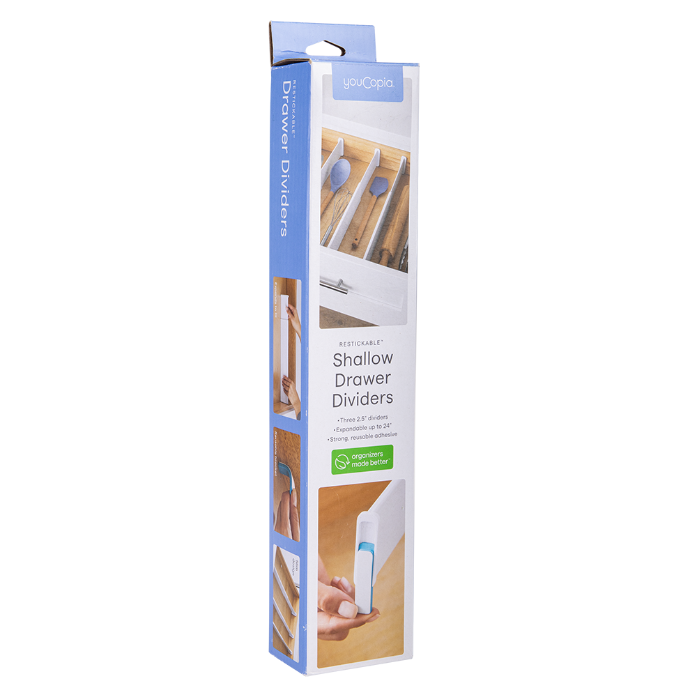 Youcopia Restickable Shallow Drawer Dividers Pack 3