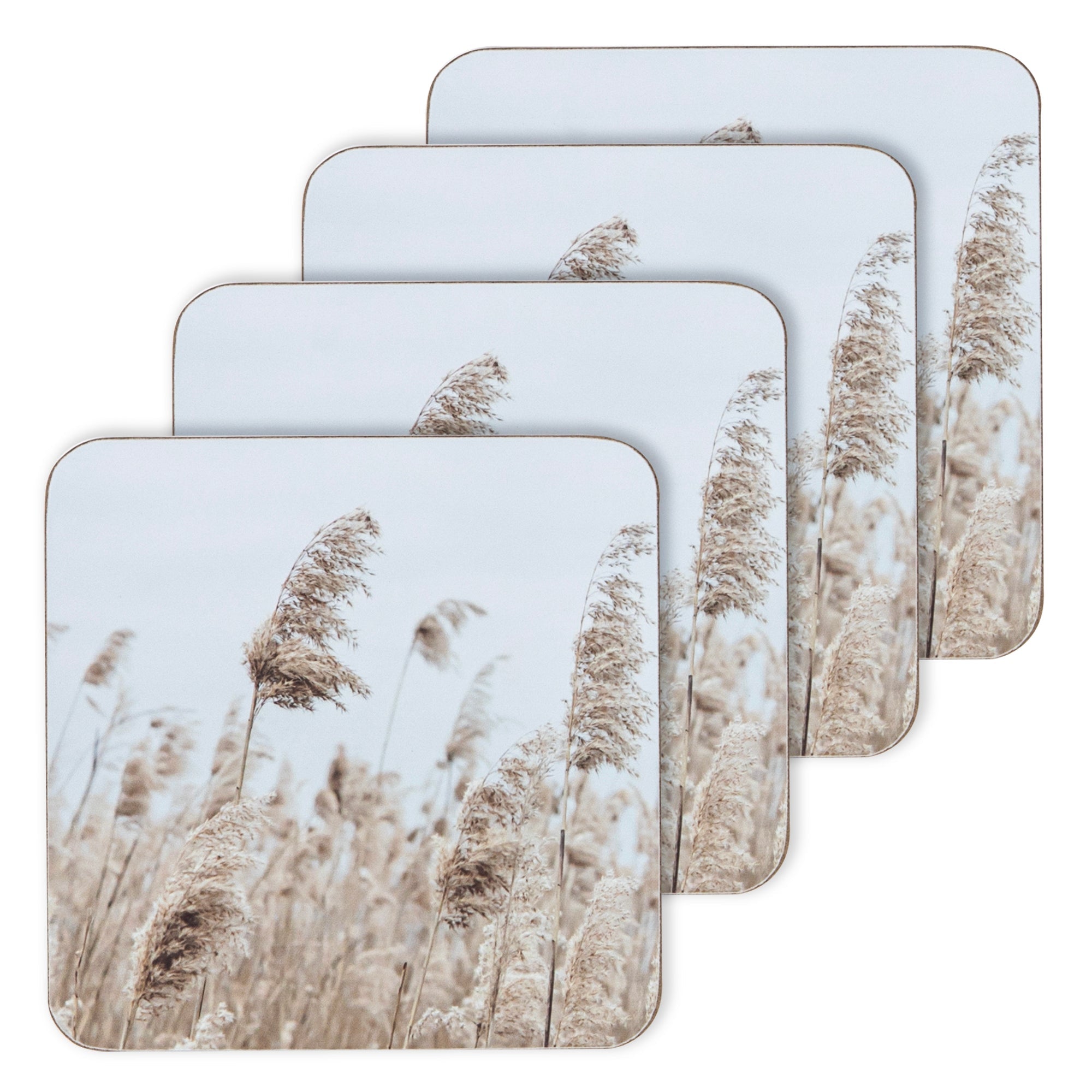 Ladelle Hardboard Wheat 4pk Coaster