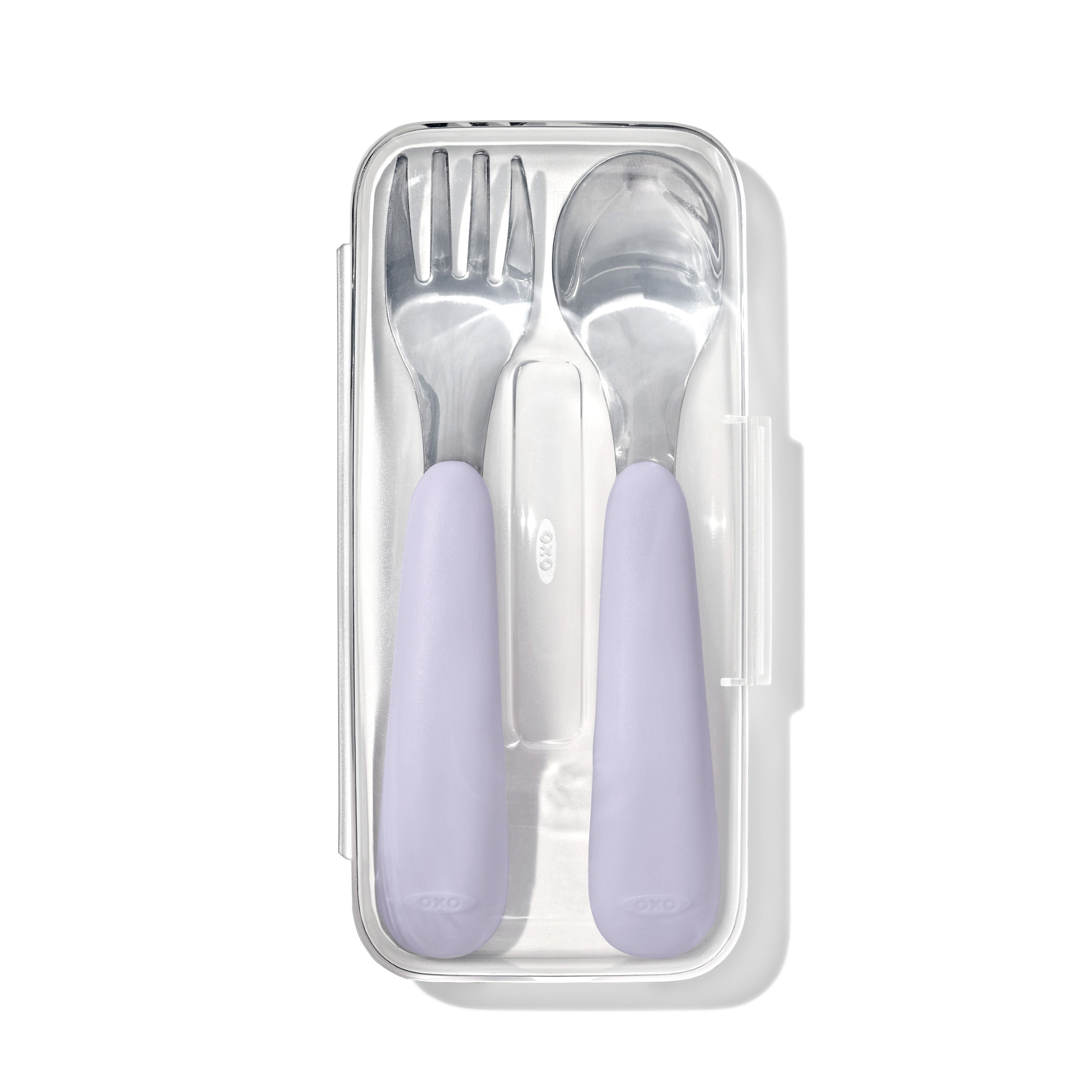 OXO Tot On The Go Fork & Spoon Set (Lilac)