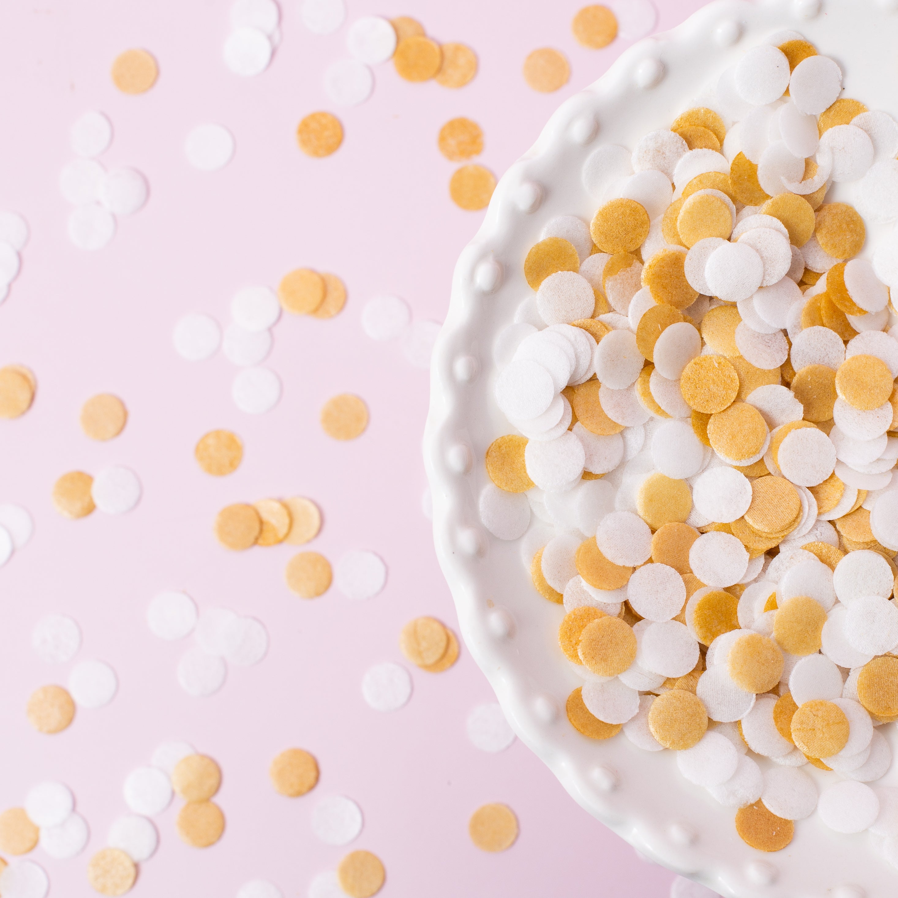 Sprinks Wafer Confetti Decorations White & Gold 9g