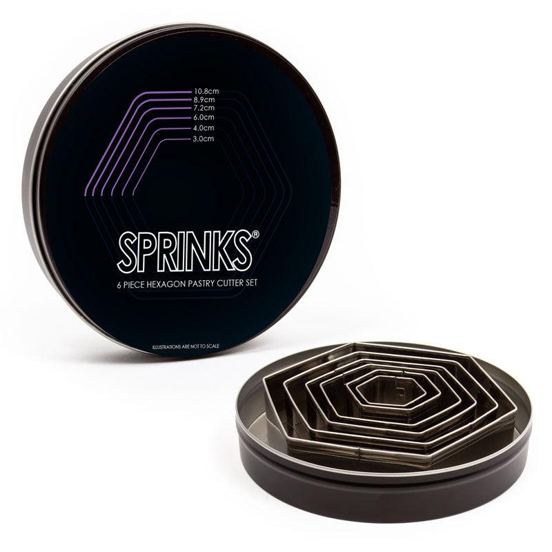 Sprinks Hexagon Stainless Pastry Cutter Set 6 Piece