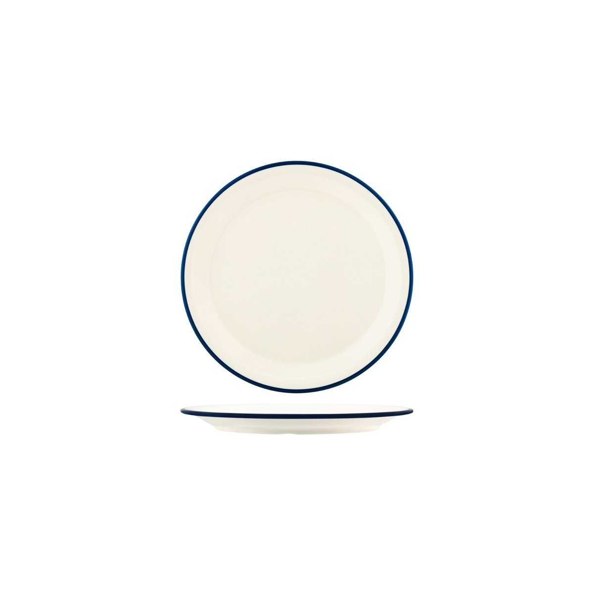 JAB Design Vintage Cream & Blue Rim Round Plate 190mm