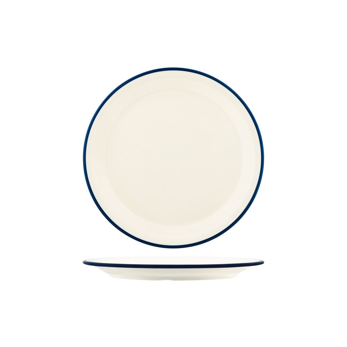 JAB Design Vintage Cream & Blue Rim Round Plate 265mm