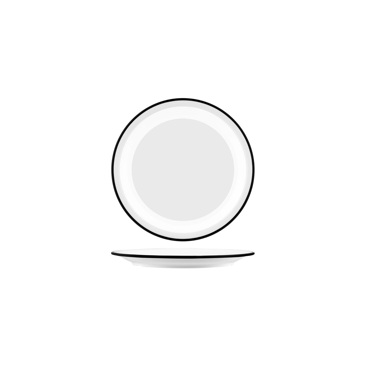 JAB Design Vintage White & Black Rim Round Plate 190mm