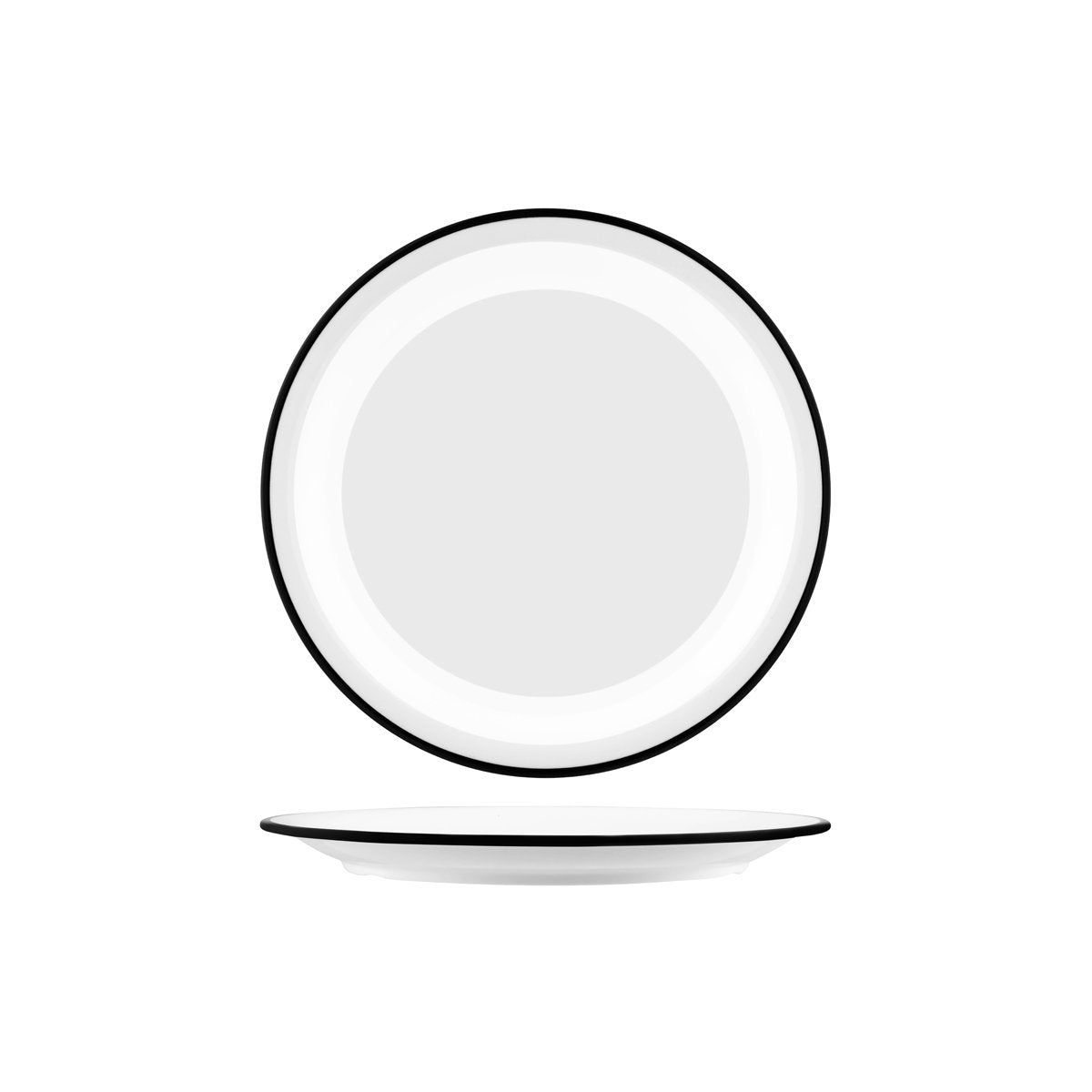 JAB Design Vintage White & Black Rim Round Plate 265mm
