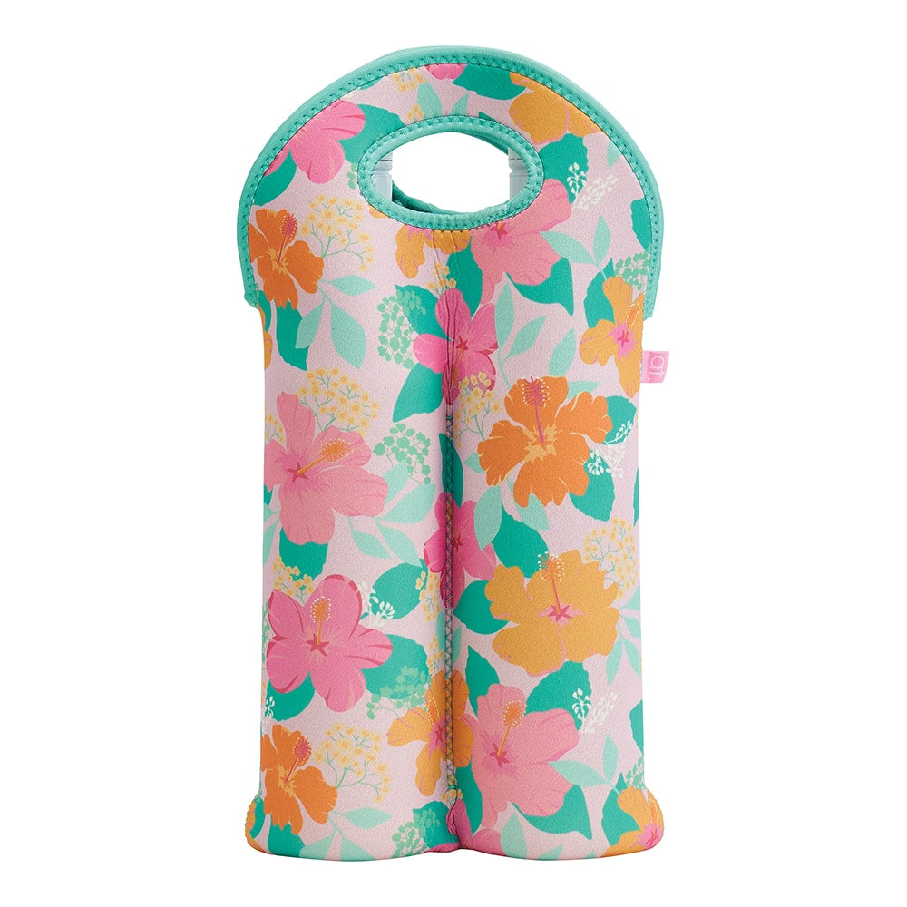 Annabel Trends Neoprene Double Bottle Bag Hibiscus