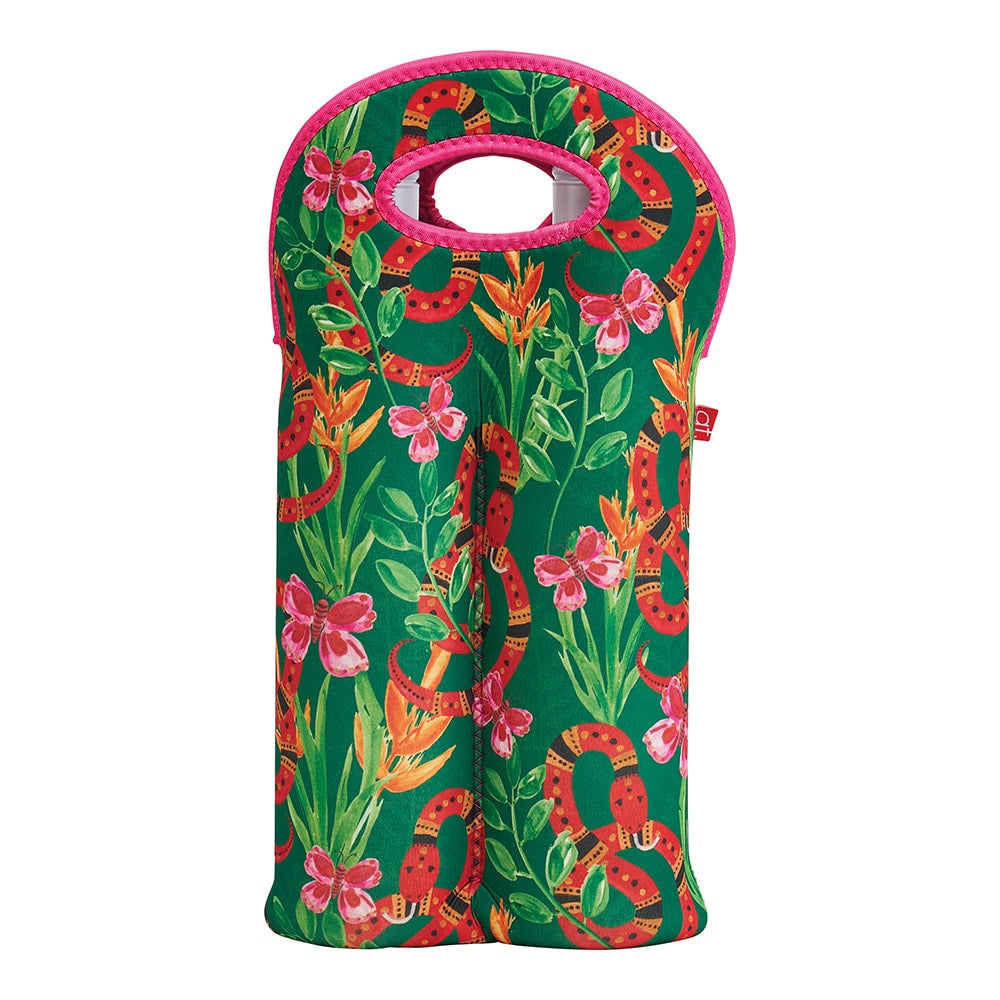 Annabel Trends Neoprene Double Bottle Bag Jungle Snake
