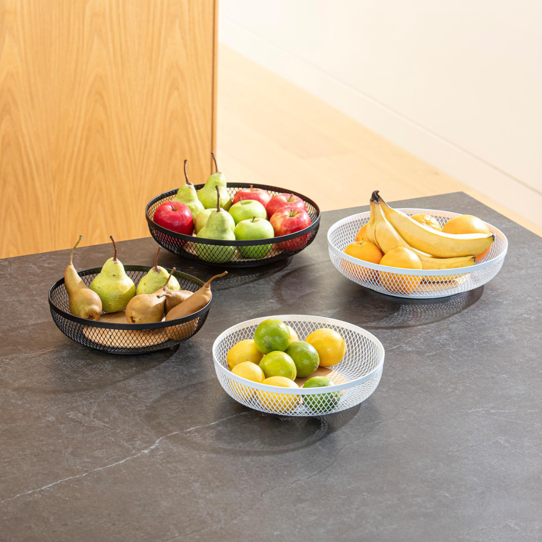 Ladelle Olsen Black Set of 2 Mesh Storage Baskets
