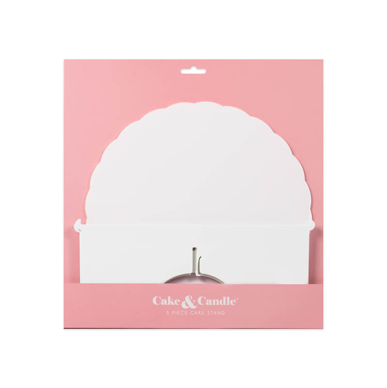 Cake & Candle Plateau Gateau Cake Stand White 3 Piece